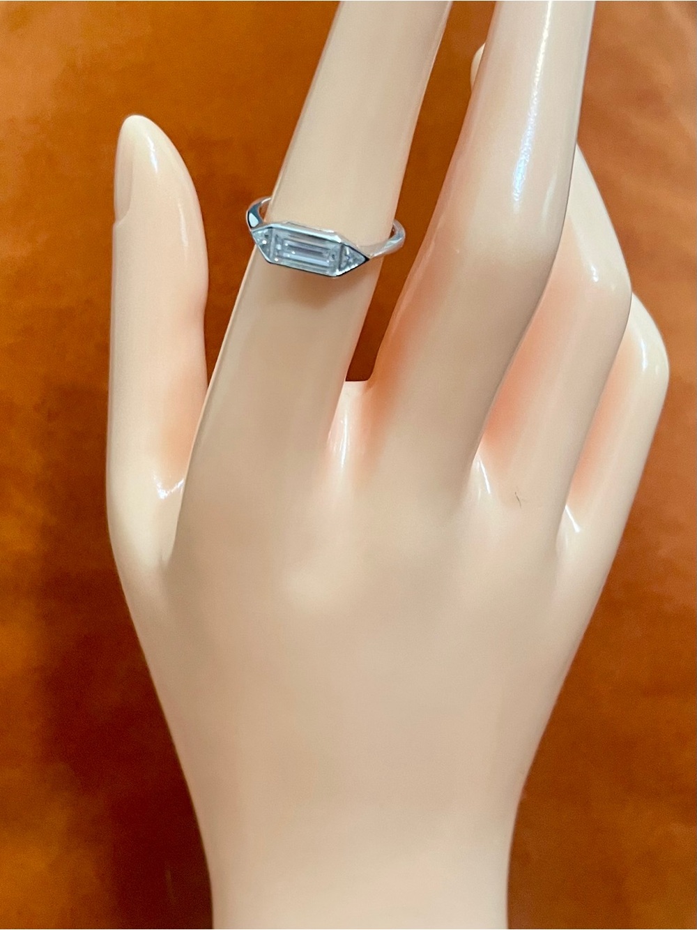 1 Carat Moissanite Baguette Ring In 925 Sterling Silver with GRA - Picture 5 of 16